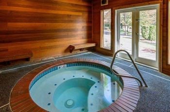Relaxing indoor hot tub